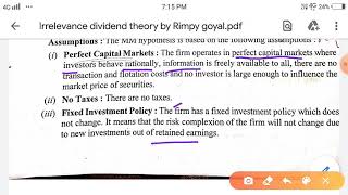 Irrelevance theory of Dividend decision [upl. by Ahtelahs907]