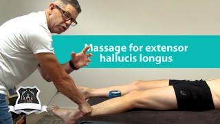 Massage for extensor hallucis longus  Trigger point therapy [upl. by Anelrats]