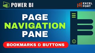 Power BI PAGE NAVIGATION Panel  HOW TO easily create with Bookmarks amp Buttons [upl. by Bena]