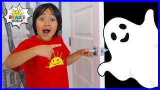 Ryan Pretend Play with Halloween Ghost Haunted House [upl. by Niala]