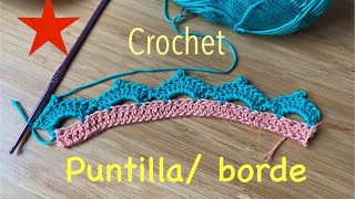 Borde puntillaTEJER CROCHETsúper Fácil tejedora modacrochet [upl. by Itraa256]