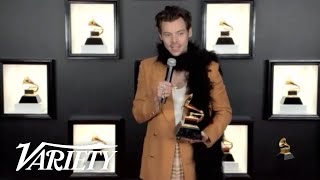 Harry Styles Thanks Fans After Grammy Win for Watermelon Sugar [upl. by Julis733]