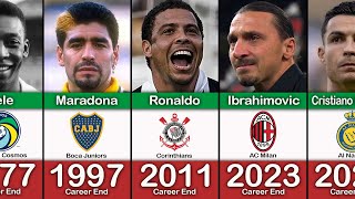 BEST FOOTBALLER RETIRED IN EVERY YEAR 1965  2023 😭💔 FT Ibrahimovic Ronaldo Pele Maradona [upl. by Eilsew]