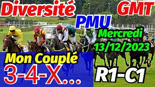 Pronostic PMU Bases incassables du Quinté du mercredi 13122023 R1C1 [upl. by Margette]