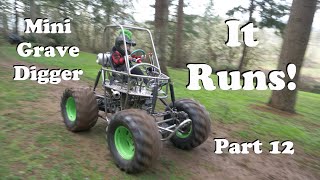 Custom Mini Grave Digger Monster Truck Modified Powerwheels First Drive it Actually Runs [upl. by Latsryc]