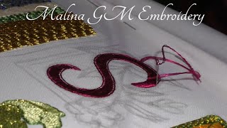 HAND EMBROIDERY  MONOGRAM S satin stitch [upl. by Elleinaj]