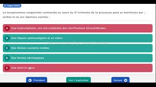 QCM parasitologie toxoplasmose residanat alger [upl. by Say537]