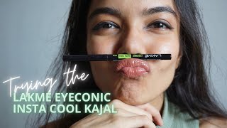 Lakme Eyeconic Insta Cool Kajal Review and Application Demo [upl. by Yhtac745]