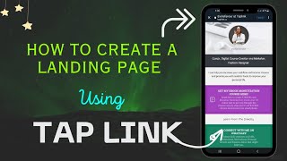 Steps on how to create a Landing Page Using Taplink  How to link your pages together in one place [upl. by Swanhildas]