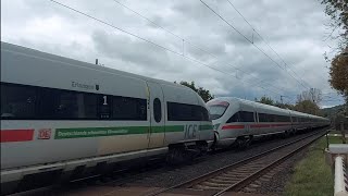 Bahnübergang in Ludwigsau Friedlos Züge am Donnerstag 3102024 ICET Doppeltraktion Güterzüge [upl. by Ettereve]