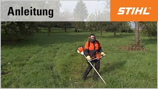 MähtechnikTipp die Grundtechnik beim Mähen mit einer STIHL Motorsense [upl. by Idnar]