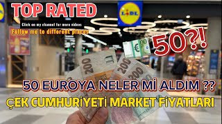 ÇEK CUMHURİYETİ MARKET FİYATLARI 50 💶EUROYA NELER Mİ ALDIM 😅😂 [upl. by Hazem]