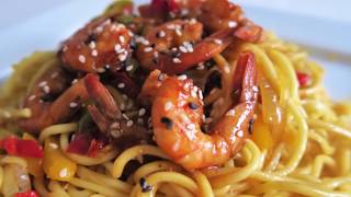 Recette 153  Crevettes Sauce Au Miel en 10 min CHRONO  Shrimp with Honey Sauce [upl. by Sidman]