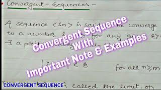 Convergent Sequence Real Analysis 🔥 [upl. by Aetnuahs]