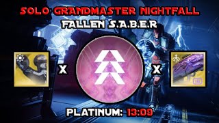 Solo Grandmaster Nightfall  Fallen SABER  Prismatic Hunter Destiny 2 [upl. by Rosel]