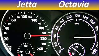 Volkswagen Jetta 20 TDI vs Skoda Octavia 20 TDI top Speed test [upl. by Iznil]