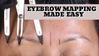 EYEBROW MAPPING Create symmetry with Golden Ratio divider [upl. by Ecinaj]