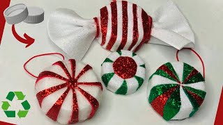 Caramelos Candy de Navidad reutilizando tapas plásticas ♻️ peppermint candy [upl. by Christyna]