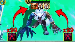 training Warwick ⭐⭐⭐ with 100 stacks passive  Corrupt Vampiric Scepter TFT set 12 [upl. by Eicrad]