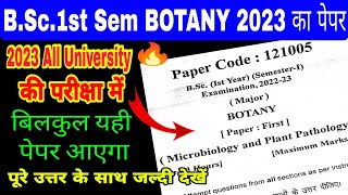 BSc 1st Semester Botany Solved Paper2023Important Questions in HindiSonu Sir [upl. by Weisman527]