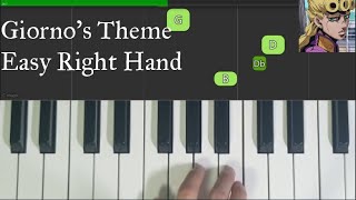 Giornos Theme  Easy Piano Right Hand [upl. by Harday]