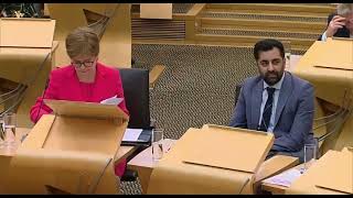 Douglas Ross heard saying fs sake at FMQs following protest in gallery [upl. by Ariaz]