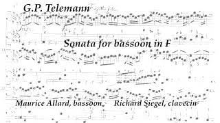 Telemann Sonata in fminor for bassoon 1728 [upl. by Enelyad]