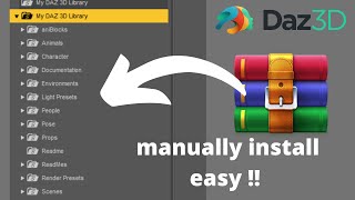 Daz Studio  How to manually install contents easy [upl. by Iras]