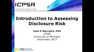 Introduction to Assessing Disclosure Risk [upl. by Meggie]