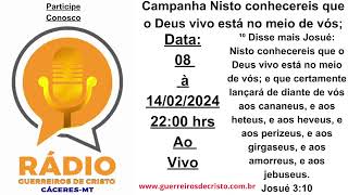 primeiro dia campanha josue 3 verso 10Nisto conhecereis que o Deus vivo está no meio de vós [upl. by Silvestro]