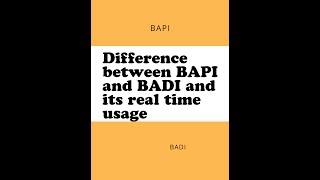 BAPI and BADI  My Telegram Group Link  httpstmeMc3gEOn2viU5NTQ1 [upl. by Esac345]