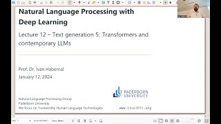 NLP with Deep Learning 12  Text generation 5 Transformers and contemporary LLMs [upl. by Lucine]