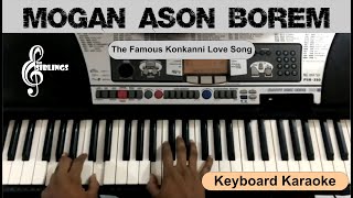 Mogan Ason BoremFamous Konkani Song Played On Keyboard KARAOKE [upl. by Franek739]