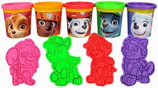 Playing with Paw Patrol Play Doh and Molds with Paw Patrol Characters [upl. by Llertac]