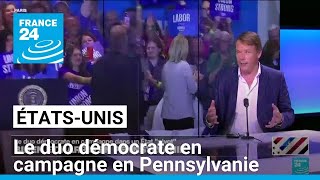 Présidentielle américaine  le duo démocrate en campagne en Pennsylvanie • FRANCE 24 [upl. by Gile568]