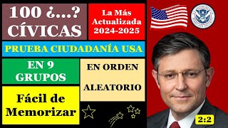 100 Preguntas Cívicas Para el Examen de Naturalizacion USA En Grupos uscis [upl. by Uliram302]