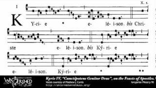 Kyrie IV from Mass IV Gregorian Chant Brébeuf Hymnal [upl. by Pinelli]