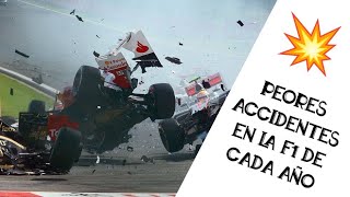 PEORES ACCIDENTES en F1 de CADA AÑO 20002022  Srxentoo [upl. by Thilde]