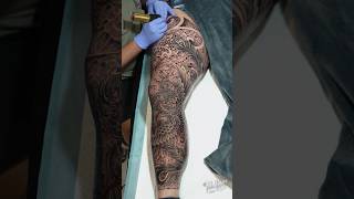 Full Leg Sleeve Custom Design Tattoo twogunstattoobali fulllegsleevetattoo [upl. by Jaal687]