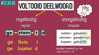 Het voltooid deelwoord VTT  perfectum De verleden tijd Nederlands leren taalles NT2 A2B1 [upl. by Ulrica924]