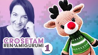 Ren amigurumi croșetat pas cu pas 1 [upl. by Leena]