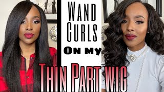 Wand Curls amp Review of My Kinky Thin Part Wig Jada from Innovative Weaves amp Wigs [upl. by Yentrok]