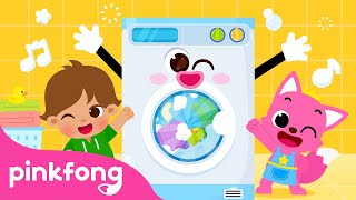 The Dancing Washing Machine  Wishy Washy Dance  Nursery Rhymes  Pinkfong Songs [upl. by Howzell]