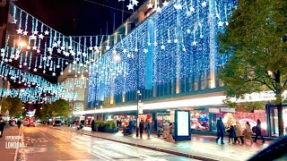 London walk  Oxford Street Christmas Lights 2023 Switched on London Walking tour Night 2023 4k [upl. by Dawkins578]