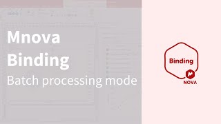 Mnova Binding  Batch processing mode [upl. by Cogn243]