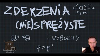 Miniatura Zderzenia sprężyste niesprężyste i wybuchy  Matura Rozszerzona z Fizyki [upl. by Peder]