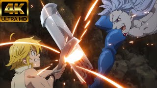 Meliodas vs Bellion 4K8K  Seven Deadly Sins Movie 1 [upl. by Ceevah394]