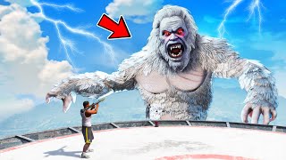 GIANT SNOW YETI Attacked LOGGY  GTA 5 [upl. by Arretal]