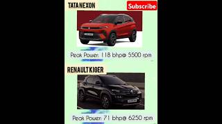 Tata Nexon vs Renault Kiger Car Comparision  Engine Power Torque Dimensions  Nexon vs Kiger car [upl. by Fair]