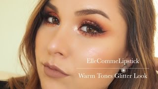 Warm Tones Glitters Makeup Look [upl. by Ahsiuqat656]